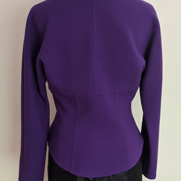 Vintage Carolyne Roehm Wool Purple RARE Blazer Jacket Sz 6 - Picture 5 of 5